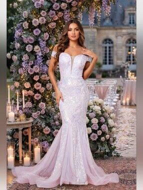 Mauve/Purple, Contrast Sequin and Contrast Mesh Mermaid Maxi Formal Gown